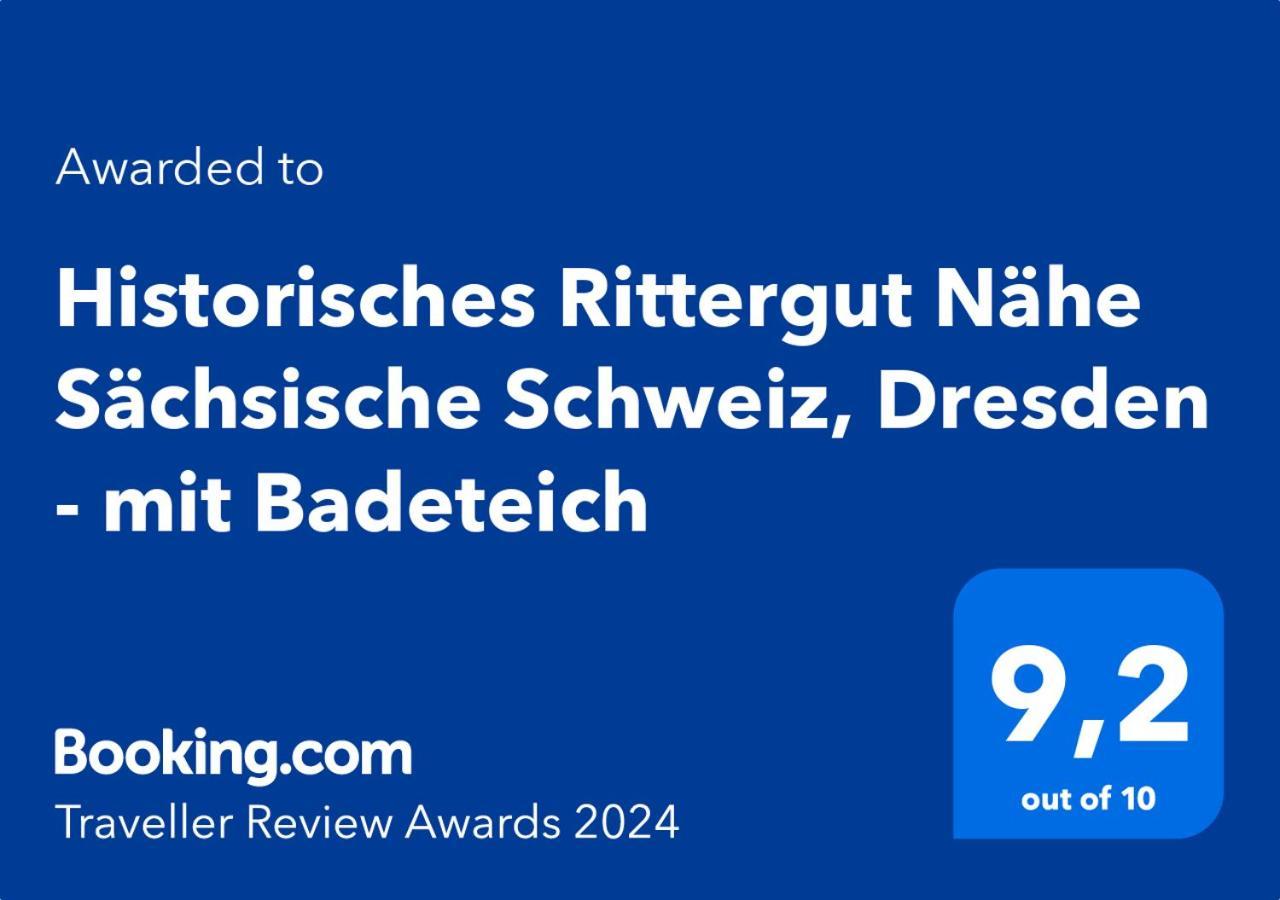 Historisches Rittergut Hexenburgbeidresden Nahe Sachsische Schweiz, Dresden - Mit Badeteich Leilighet Großharthau Eksteriør bilde